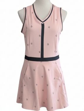 NWT Original Penguin Logo Tennis Dress Pink Sleeveless Athletic Size M